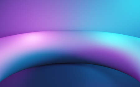 3d rendering of purple and blue abstract geometric background. Cyberpunk concept. Scene for...