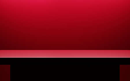 3d rendering of empty red podium abstract geometric minimal background. Scene for advertising, cosmetic ads, showcase, presentation, technology, cream, fashion, new year. Illustration. Product displayの写真素材