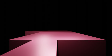 3d rendering of empty pink architecture abstract geometric minimal background. Scene for advertising, cosmetic ads, showcase, presentation, technology, fashion, studio. Illustration. Product displayの写真素材