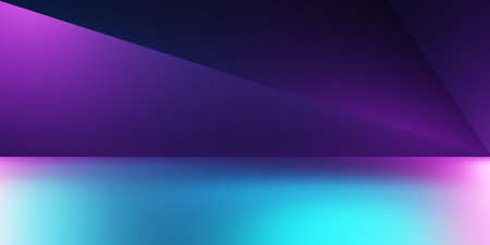 3d rendering of purple and blue abstract geometric background. Scene for advertising, technology, showcase, banner, cosmetic, fashion, business, metaverse. Sci-Fi Illustration. Product displayの写真素材