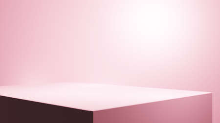 3d rendering of pink abstract geometric background. romantic concept. Scene for advertising, technology, showcase, banner, cosmetic, fashion, promotion, business. Love Illustration. Product displayの写真素材