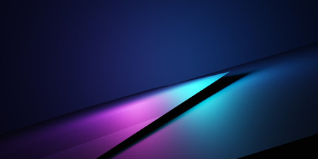 3d rendering of purple and blue abstract geometric background. Scene for advertising, technology,...