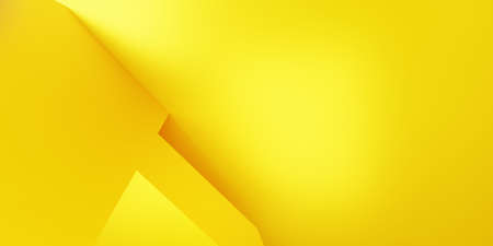 3d rendering of yellow abstract geometric background. Scene for advertising, technology, showcase, banner, cosmetic, fashion, sport, business, metaverse, cyber. Sci-Fi Illustration. Product displayの写真素材