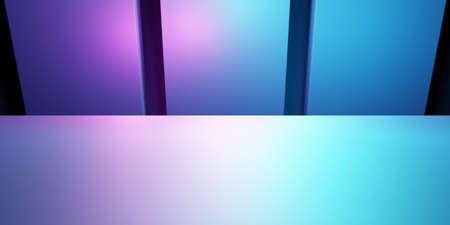 3d rendering of purple and blue abstract geometric background. Scene for advertising, technology,...