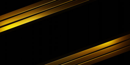 3d rendering of gold black abstract geometric modern background. Scene for advertising design,...