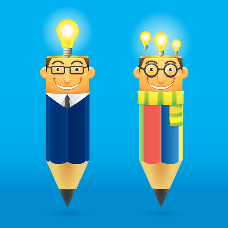pencil brain vectorのイラスト素材