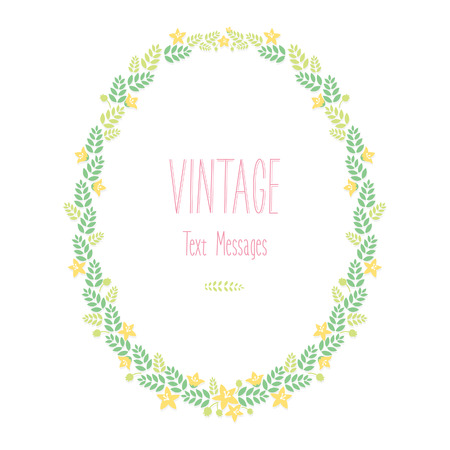 Vintage Flowers Wreathのイラスト素材
