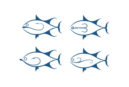 fish and hook, vectorのイラスト素材