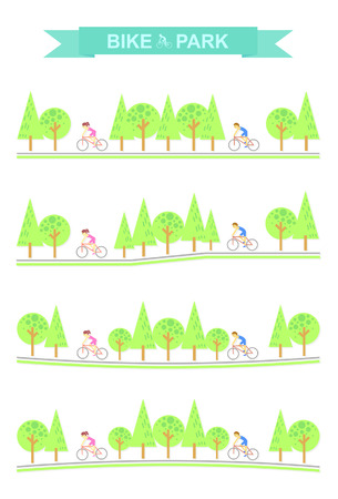 Bike Park set, vectorのイラスト素材