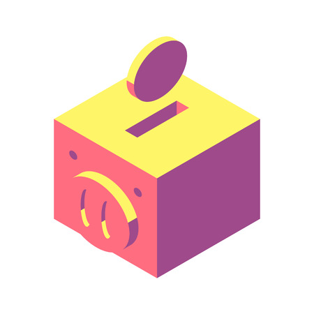 isometric drops piggy bank, vectorのイラスト素材