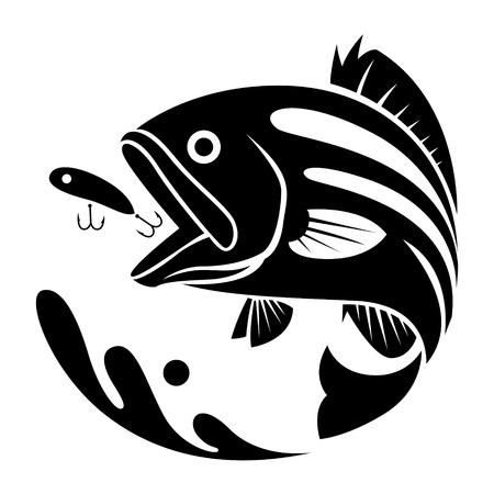 black fishing symbol, vectorのイラスト素材