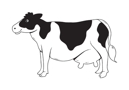 Drawing cow, vectorのイラスト素材