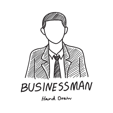 drawing businessman, vectorのイラスト素材