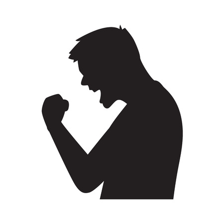 shadow glad man, vectorのイラスト素材