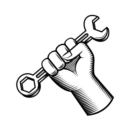 Hand hold wrench, vectorのイラスト素材