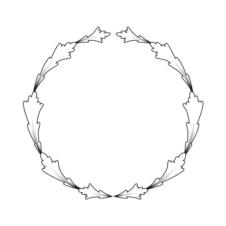 vintage frame on white background, vectorのイラスト素材