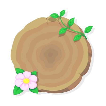 wood and flower, Vector illustration.のイラスト素材