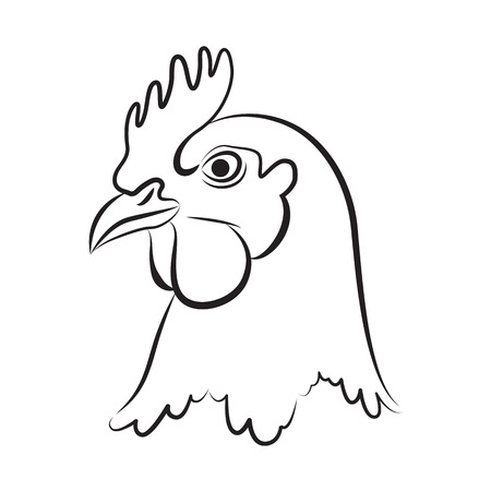 chicken head vector illustrationのイラスト素材
