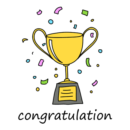 congratulation trophy, vectorのイラスト素材