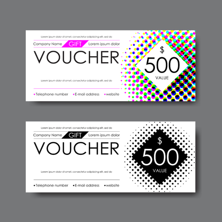 gift voucher template, vectorのイラスト素材