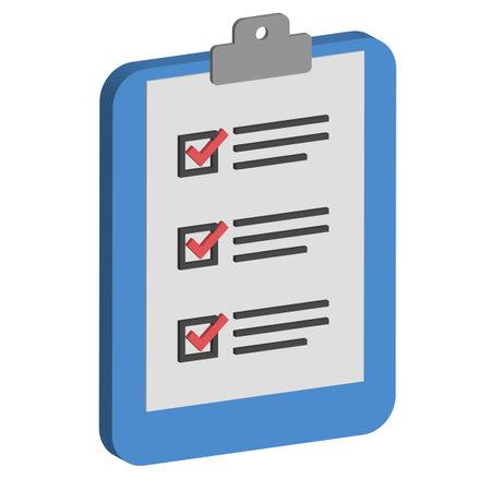 3D style checklist drawing, simple icon on white background.のイラスト素材