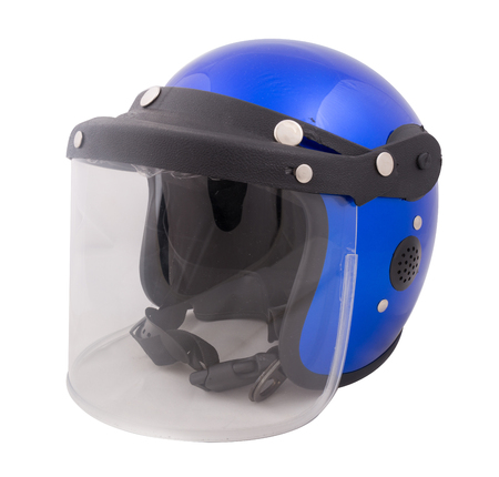 motorcycle helmet on a white backgroundの写真素材