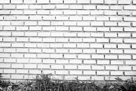 Vintage white Square  brick wall backgroundの写真素材