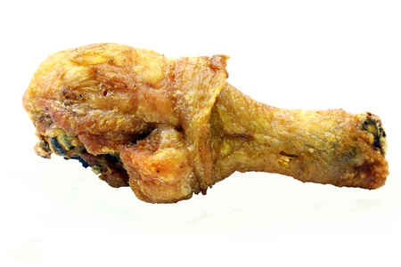 fried chicken meat isolated on white background の写真素材