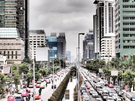 Downtown Traffic in Bangkokのeditorial素材