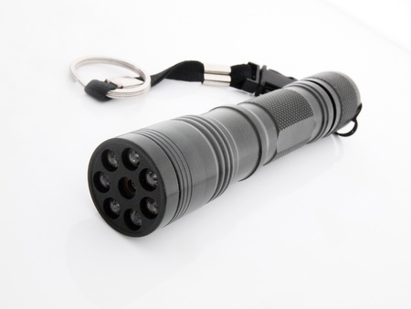 black flashlight isolated on white background
