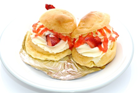 Strawberry Chou Cream の写真素材
