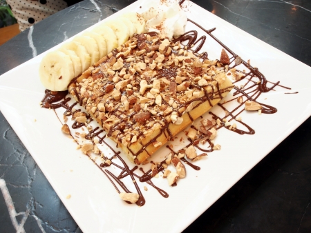 Waffles nuts の写真素材
