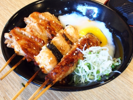 Rice grilled chicken skewers japanの写真素材