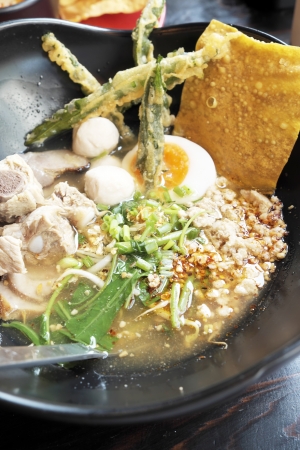 Pork noodles in Thailand.の写真素材