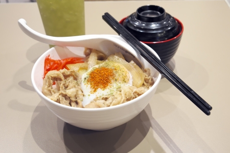 Rice with porkの写真素材