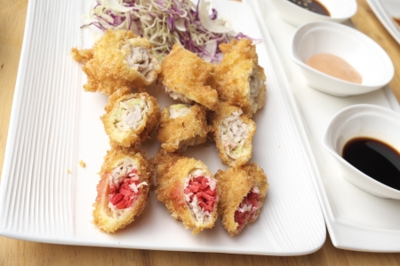 Pork roll, fried Japaneseの写真素材