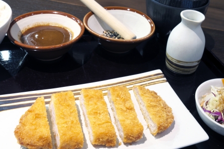 pork tonkatsu setの写真素材