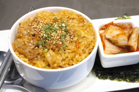 Kimchi fried rice.の写真素材