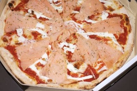 Salmon Pizza.の写真素材