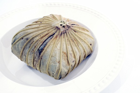 Rice wrapped in lotus leavesの写真素材