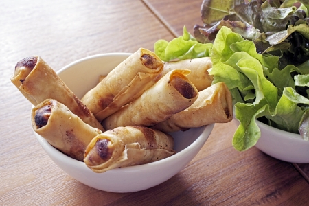 Egg roll food wrappersの写真素材