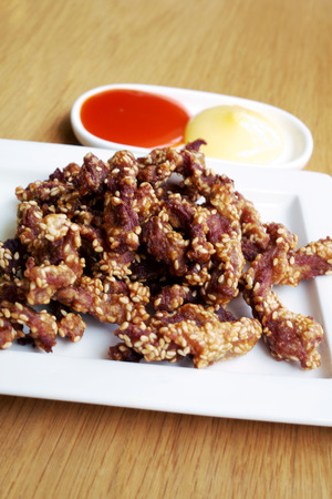 Sesame seeds Fried Porkの写真素材