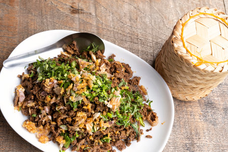 Spicy Roasted Pork Larb of Northern Thailandの写真素材