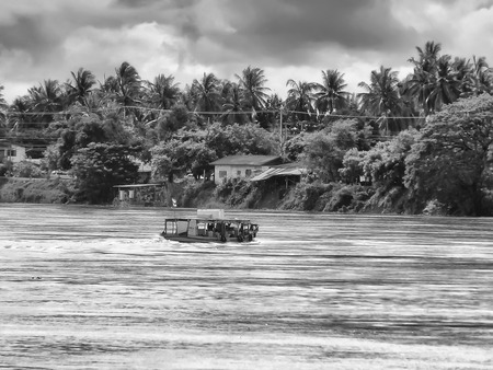 Mekong River Viewed from the side of Thailandの写真素材