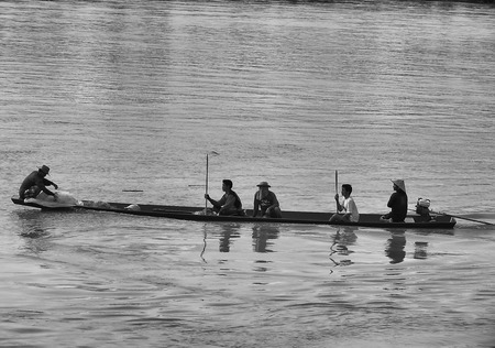 Mekong River Viewed from the side of Thailandの写真素材