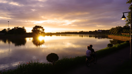 beautiful View from the evening sunsetの写真素材