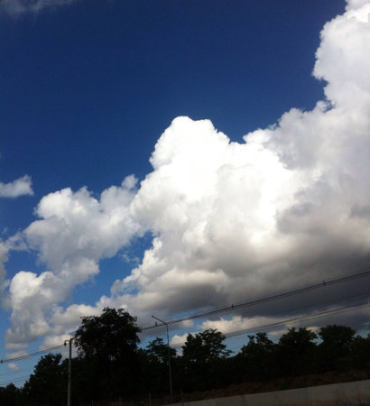 Blue sky with white cloundsの素材