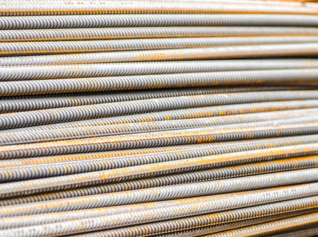 reinforce steel iron rodの写真素材