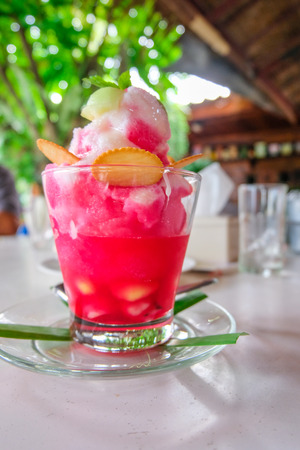 Iced ice cream Just like Bing Sue with biscuits.の写真素材