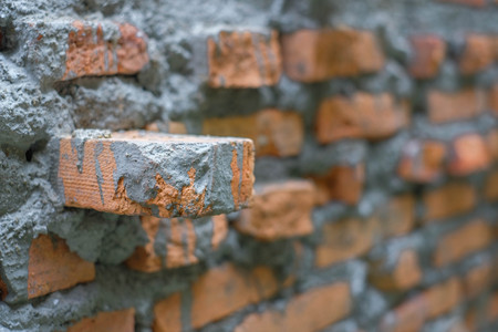 Mon brick on the wallの写真素材